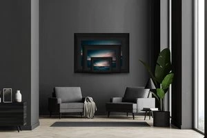 Ford GT prints arranged across a wall