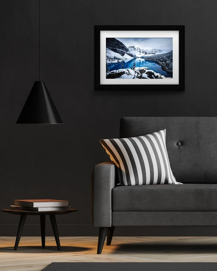 Small edition Bucket Shot framed on wall